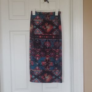 Native pattern pencil skirt